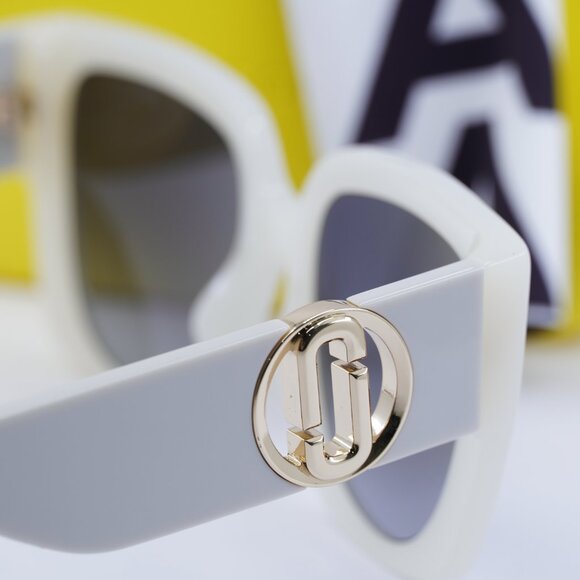 Marc Jacobs MARC 687/S 0SZJ 9O Square Sunglasses - Ivory\Dark Gray Gradient - Picture 6 of 10